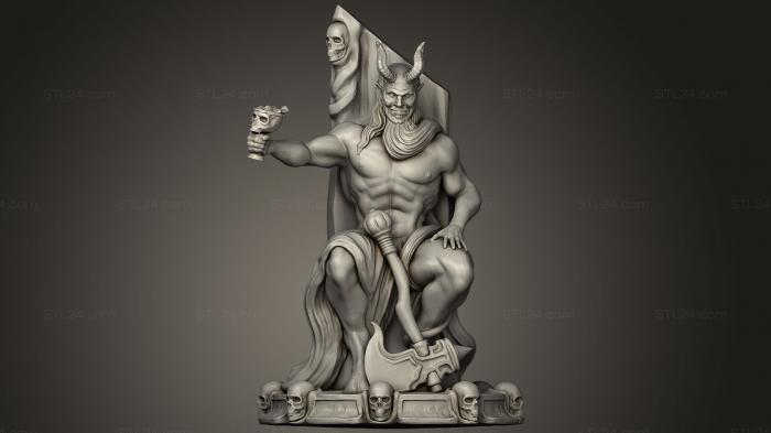 Статуэтки упрощенные (Дьявол на троне, STKPR_1405) 3D модель для ЧПУ станка